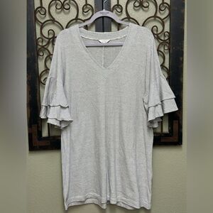 Lucky Brand short ruffle sleeve striped mini dress